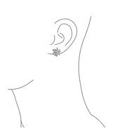 Bling Jewelry Bouquet Of Flower Cubic Zirconia Floral Cz Button Style Clip On Earrings Rose Gold Plated