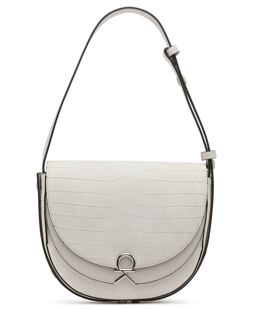 Calvin Klein Crisell Soft Croco Saddle Crossbody