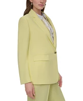 Dkny Petite Notched-Collar One-Button Crepe Blazer