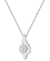 Diamond Swirl Pendant Necklace (1/2 ct. t.w.) in 10k White Gold