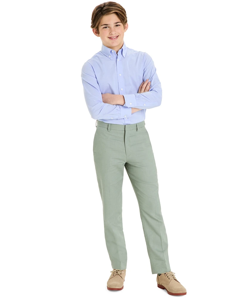 B By Brooks Brothers Big Boys Linen-Blend Stretch Suit Pants