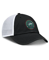 Fanatics Men's Black/White Minnesota Wild Averie Trucker Adjustable Hat