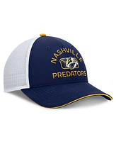 Fanatics Men's Navy/White Nashville Predators Authentic Pro Rink Trucker Hat