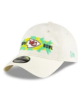 New Era Men's Cream Kansas City Chiefs Super Bowl Lix 9TWENTY Adjustable Hat