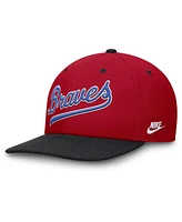 Nike Men's Red/Navy Atlanta Braves Cooperstown Collection Pro Performance Snapback Hat