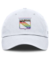 Fanatics Men's White New York Rangers Pride Adjustable Hat