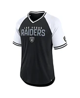 Fanatics Men's Black/White Las Vegas Raiders Hashmark Raglan T-Shirt