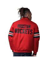 Starter Men's Red Houston Rockets Scout Varsity Satin Full-Snap Jacket