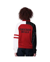 Starter Women's Red Chicago Bulls Line Up Dolman Raglan Full-Zip Track Jacket