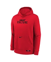 Nike Big Boys and Girls Red Miami Heat 2024/25 City Edition Club Fleece Pullover Hoodie