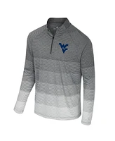 Colosseum Men's Gray West Virginia Mountaineers Ai Striped Mesh Quarter-Zip Raglan Windshirt