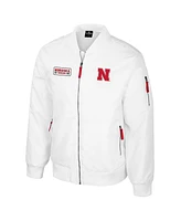 Colosseum Men's Nebraska Huskers White Rabbit Full-Zip Bomber Jacket