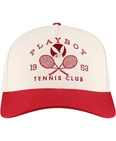 Lids Men's Cream/Red Playboy Tennis Club A-Frame Adjustable Hat