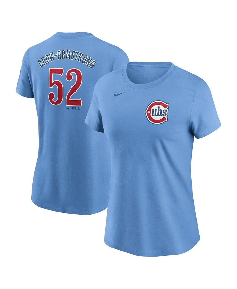 Nike Women's Pete Crow-Armstrong Baby Blue Chicago Cubs Fuse Name Number T-Shirt