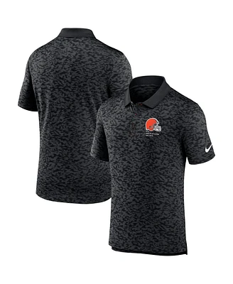 Nike Men's Black Cleveland Browns Pique Fashion Performance Polo Shirt