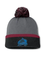 Fanatics Women's Charcoal Colorado Avalanche Cuffed Knit Hat with Pom