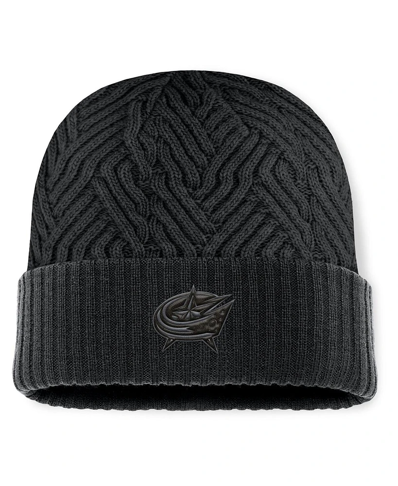 Fanatics Men's Black Columbus Blue Jackets Authentic Pro Road Cuffed Knit Hat