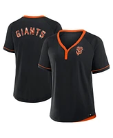 Fanatics Women's Black San Francisco Giants League Diva Star Raglan V-Neck T-Shirt