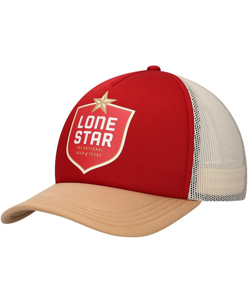 Lids Men's Red/Tan Lone Star Beer Foam Trucker Adjustable Hat