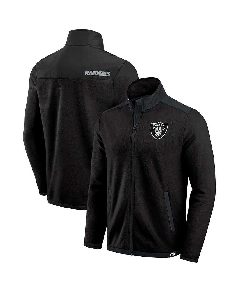 Darius Rucker Collection by Fanatics Men's Black Las Vegas Raiders Color Block Polar Fleece Full-Zip Jacket