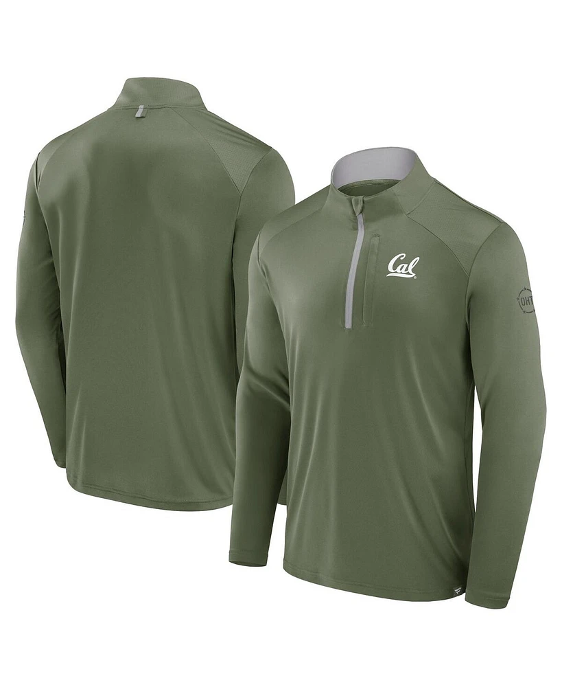 Fanatics Men's Olive Cal Bears Oht Military Appreciation Defender Quarter-Zip Jacket