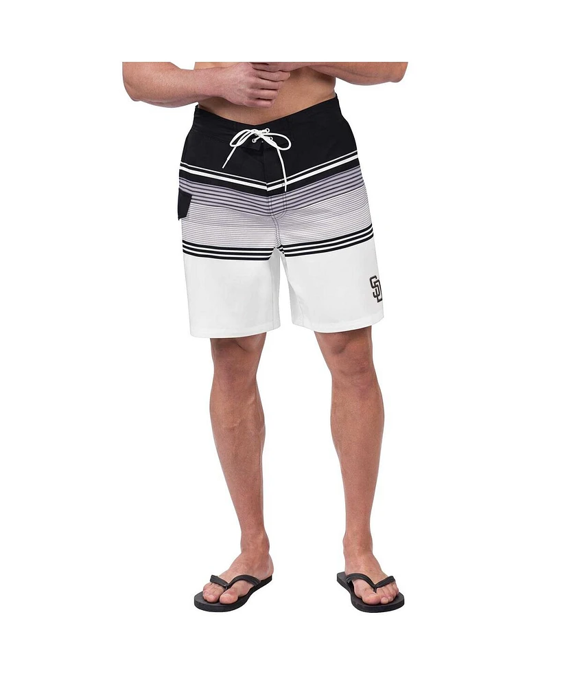 G-iii Sports by Carl Banks Men's Black/White San Diego Padres Jump Shot Volley Board Shorts