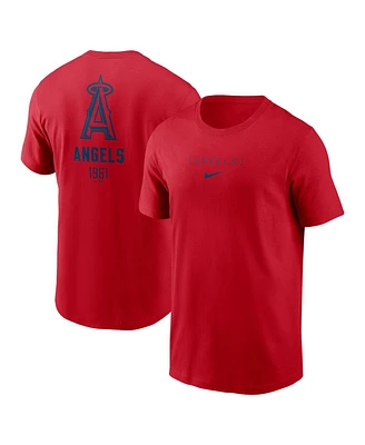 Nike Men's Red Los Angeles Angels Large Logo Back Stack T-Shirt