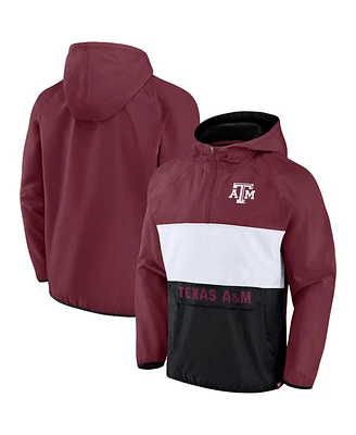 Fanatics Men's Maroon Texas A M Aggies Victory On Raglan Quarter-Zip Hoodie