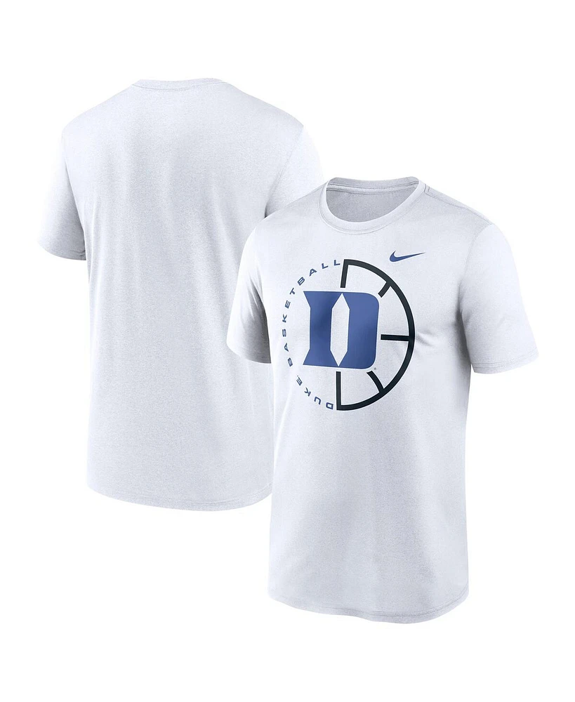 Nike Men's White Duke Blue Devils Legend Basketball Icon Performance T-Shirt