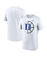 Nike Men's White Duke Blue Devils Legend Basketball Icon Performance T-Shirt