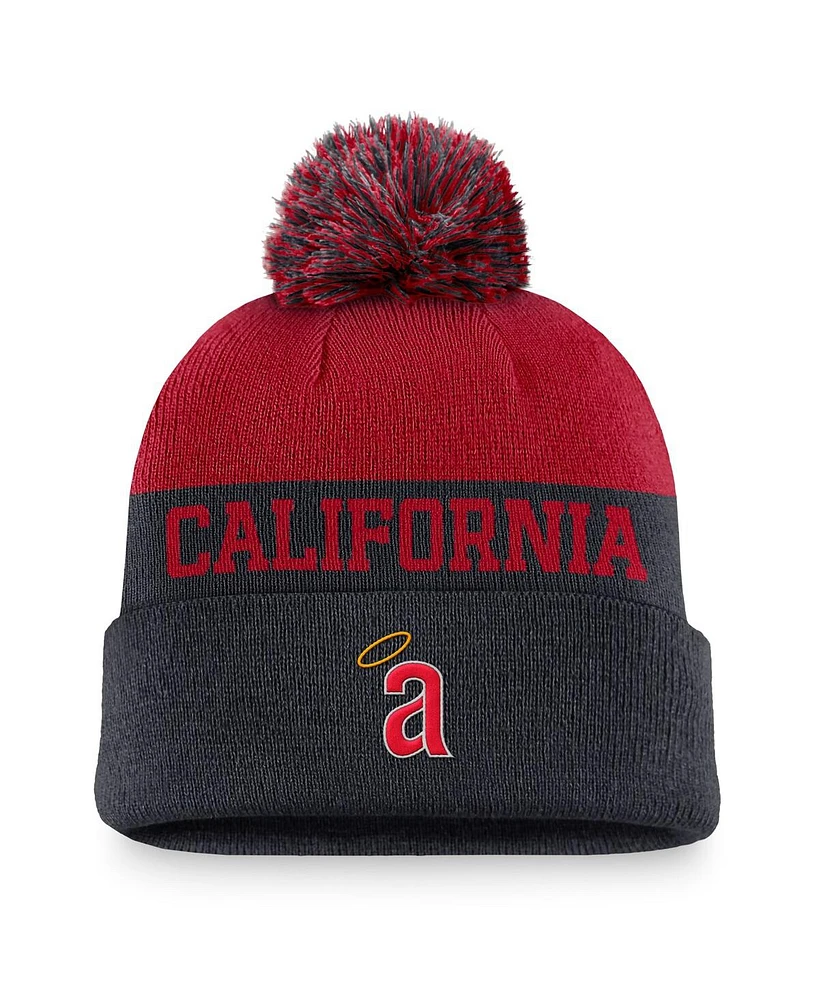 Nike Men's Navy California Angels Rewind Peak Cuffed Knit Hat with Pom