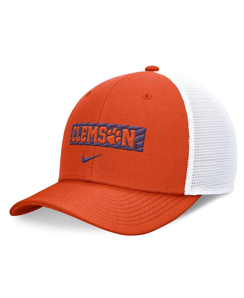 Nike Men's Orange/White Clemson Tigers 2024 Sideline Trucker Adjustable Hat