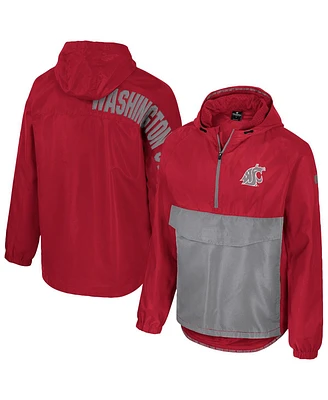 Colosseum Men's Crimson Washington State Cougars Reloaded Anorak Half-Zip Jacket