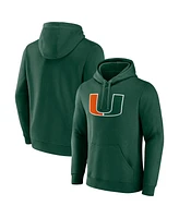 Fanatics Men's Green Miami Hurricanes Fleece Pullover Hoodie