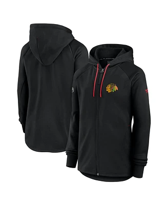 Fanatics Women's Black Chicago Blackhawks Authentic Pro Rink Fleece Full-Zip Jacket