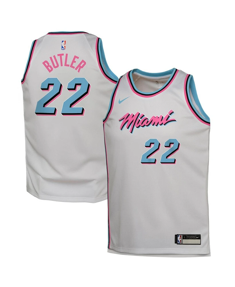 Nike Big Boys and Girls Jimmy Butler White Miami Heat 2024/25 Swingman Player Jersey - City Edition