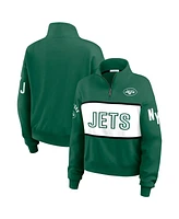 Wear by Erin Andrews Women's Green New York Jets Quarter-Zip Jacket