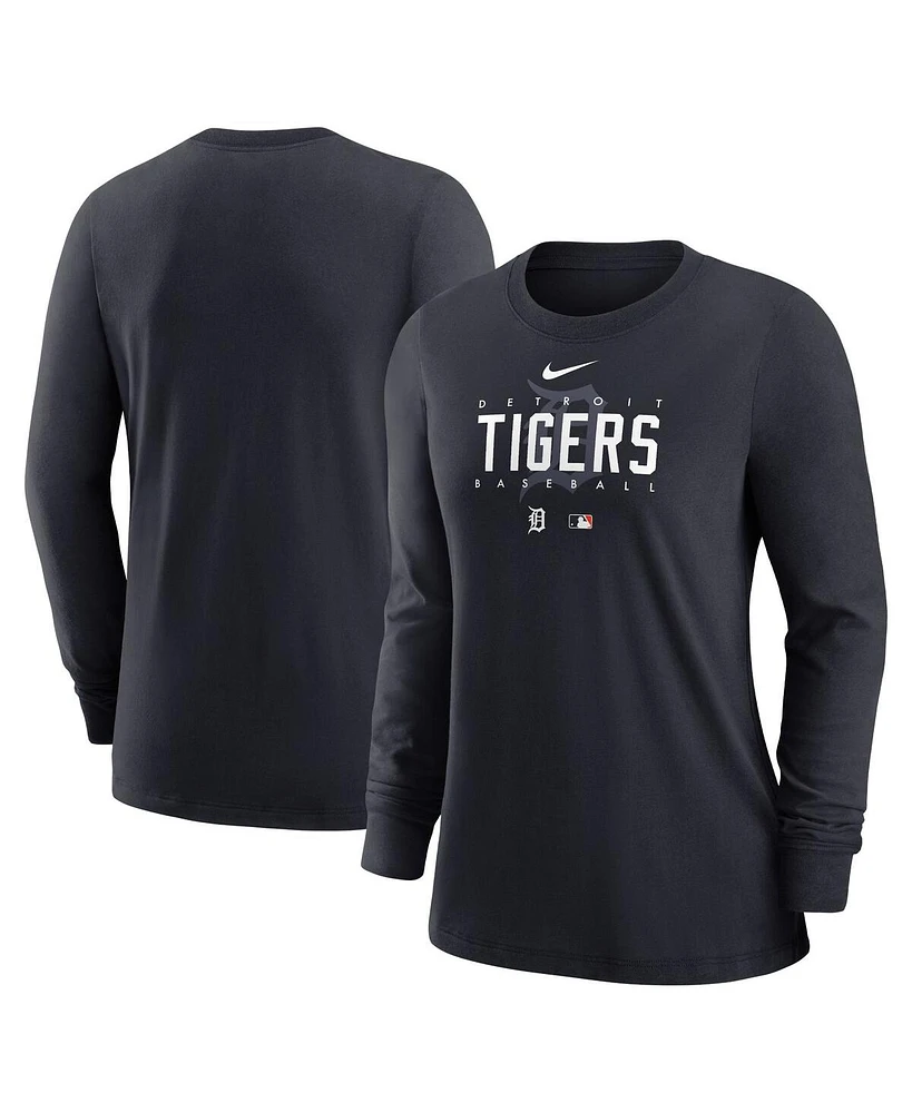 Nike Women's Navy Detroit Tigers Authentic Collection Legend Performance Long Sleeve T-Shirt