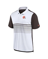 Nike Men's White/Brown Cleveland Browns Fashion Performance Polo Shirt