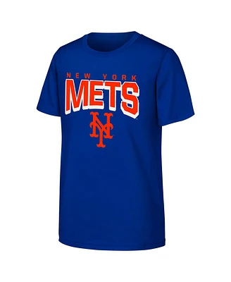 Outerstuff Big Boys and Girls Royal New York Mets On The Block T-Shirt