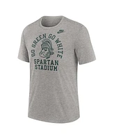 Nike Men's Heather Gray Michigan State Spartans Legacy Local Tri-Blend T-Shirt