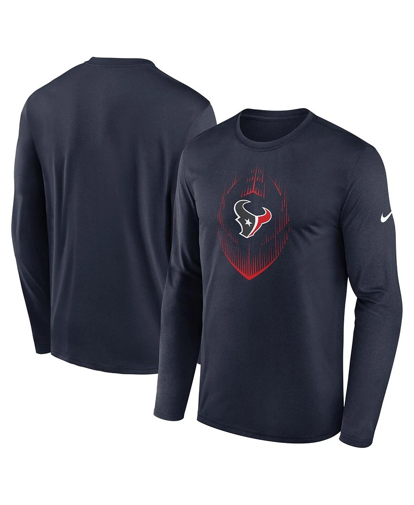 Nike Men's Navy Houston Texans Legend Icon Long Sleeve T-Shirt