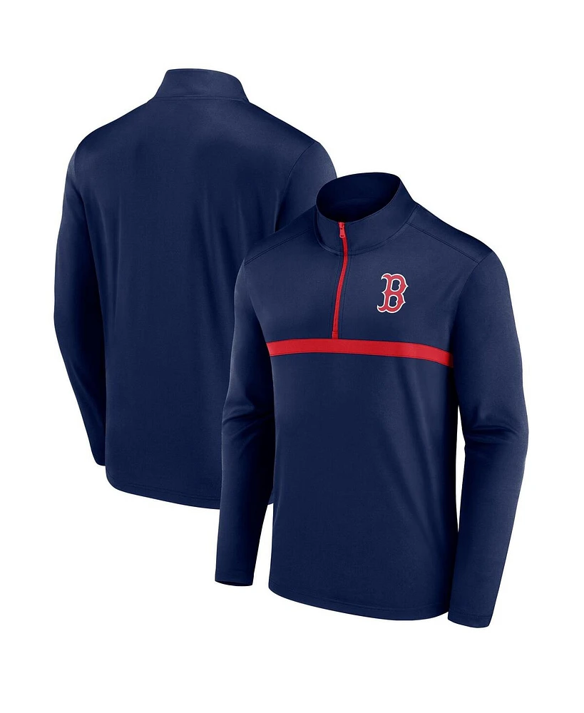 Fanatics Men's Navy Boston Red Sox Head-to-Head Quarter-Zip Top