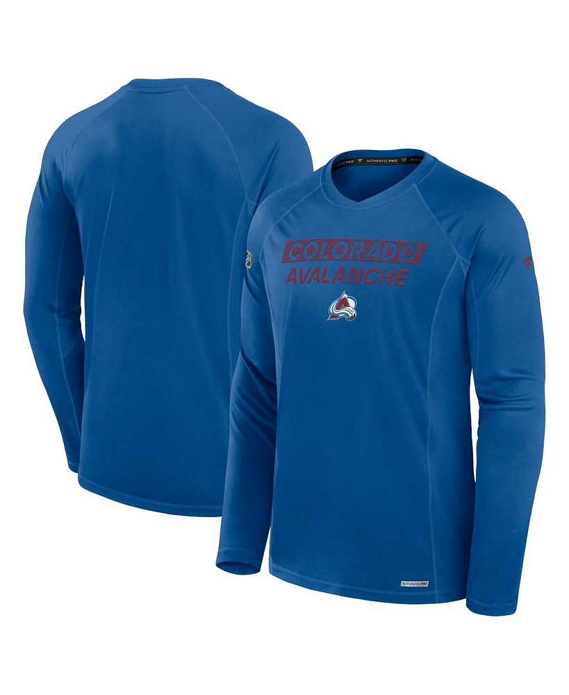 Fanatics Men's Blue Colorado Avalanche Authentic Pro Rink Tech Long Sleeve T-Shirt