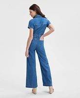 I.n.c. International Concepts Women's Liquid Denim Jumpsuit, Exclusively at Macy's