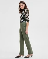 I.n.c. International Concepts Women's Tummy-Control Pull-On Straight-Leg Pants, Created for Macy's