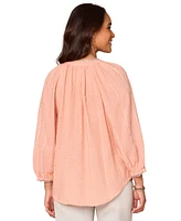 Democracy Petite 3/4-Sleeve V-Neck Blouse