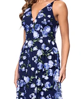 Xscape Women's Floral Embroidered Sleeveless Fit & Flare Dress