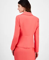 Tahari Asl Women's Solid Boucle Cinched Jacket