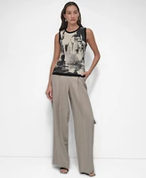Dkny Women's Boucle Printed Tank Top